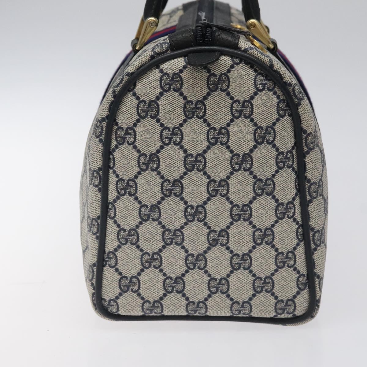 GG Supreme Sherry Line Boston Bag PVC Navy Gold 40 3842