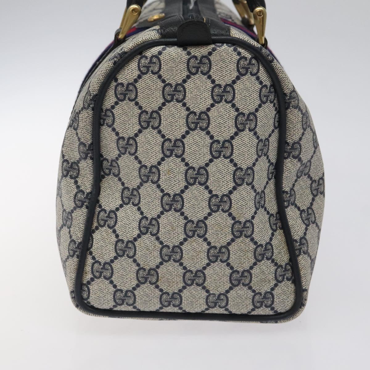 GG Supreme Sherry Line Boston Bag PVC Navy Gold 40 3842