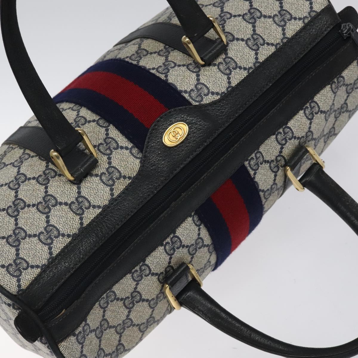 GG Supreme Sherry Line Boston Bag PVC Navy Gold 40 3842