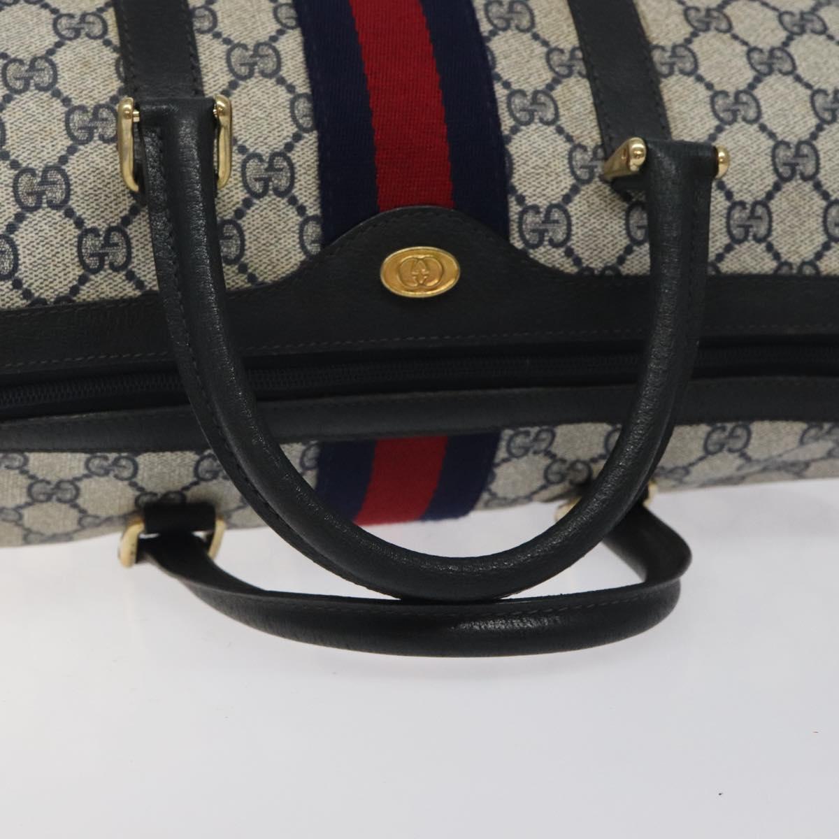 GG Supreme Sherry Line Boston Bag PVC Navy Gold 40 3842