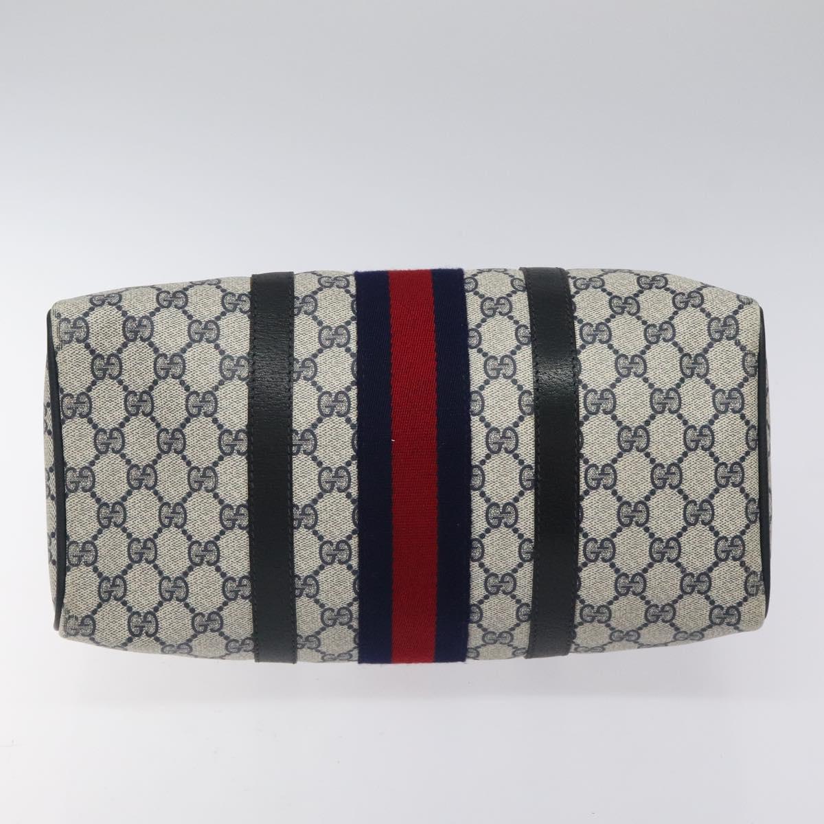 GG Supreme Sherry Line Boston Bag PVC Navy Gold 40 3842