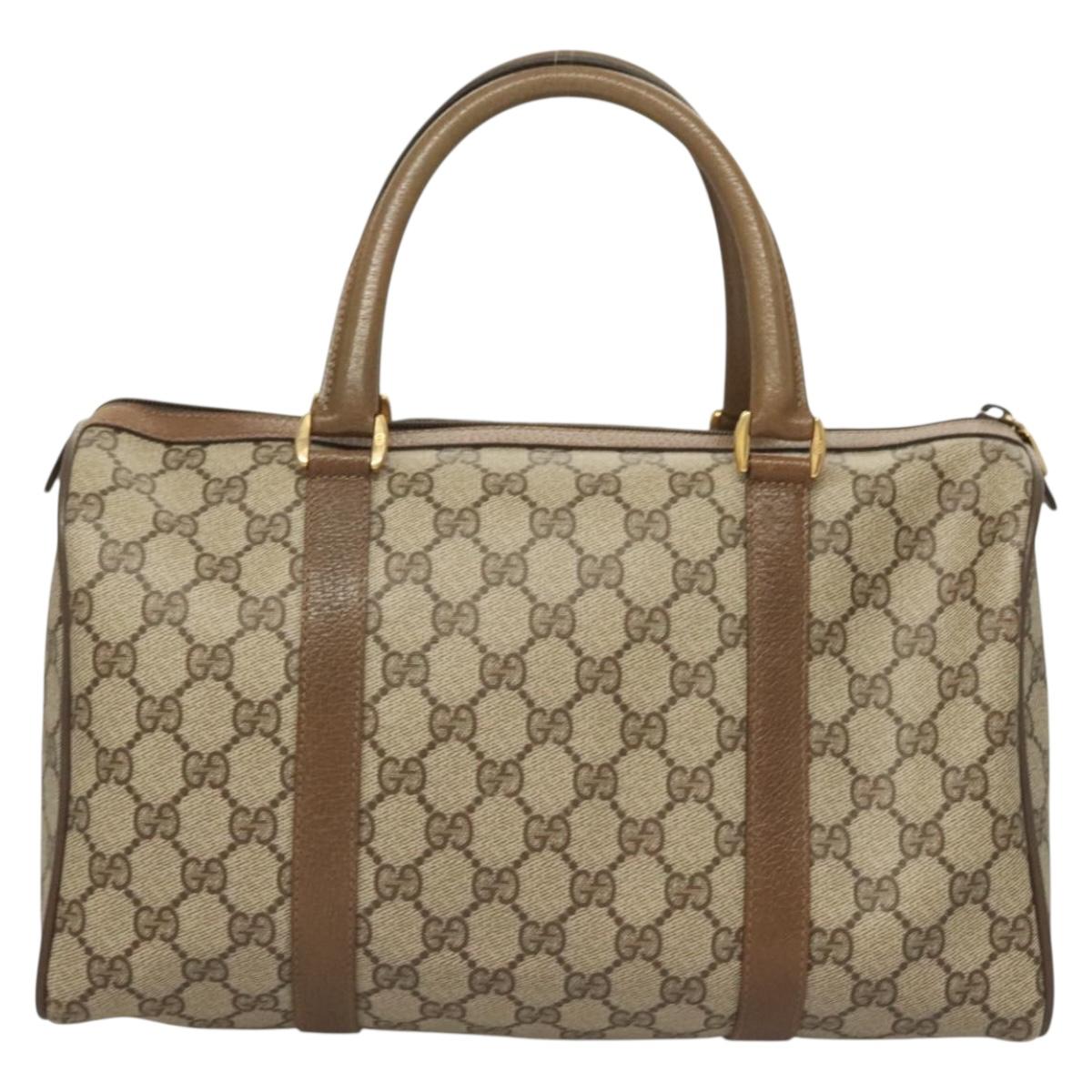 GG Supreme Web Sherry Line Hand Bag PVC Beige Gold