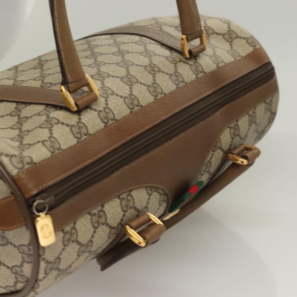 GG Supreme Web Sherry Line Hand Bag PVC Beige Gold