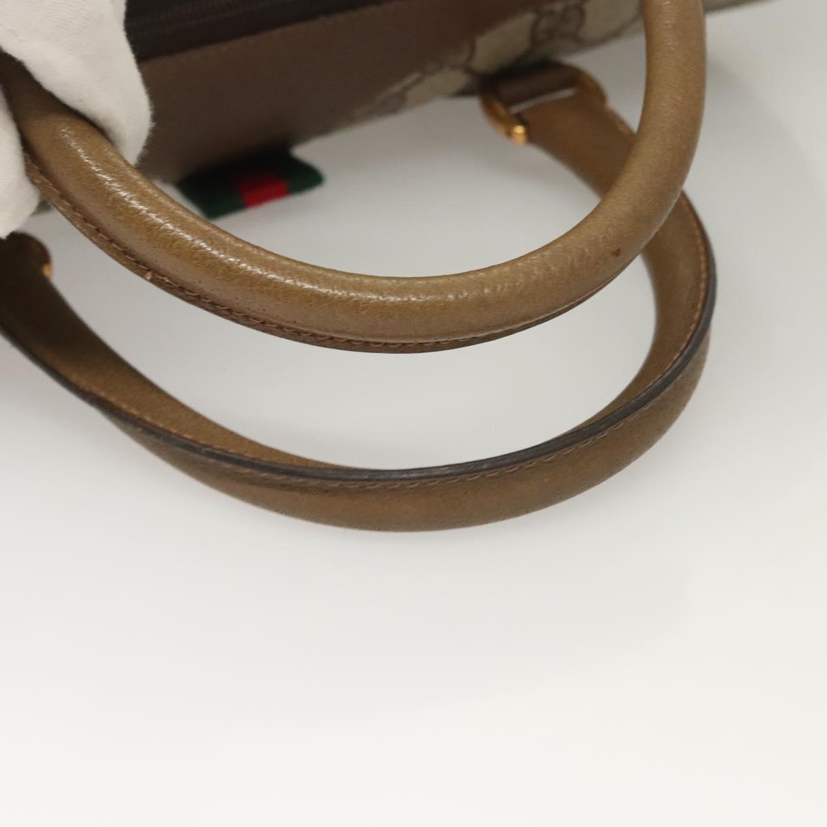 GG Supreme Web Sherry Line Hand Bag PVC Beige Gold