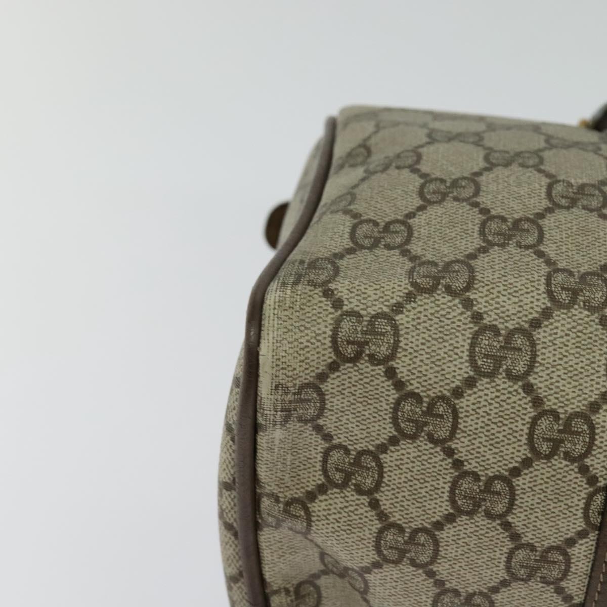 GG Supreme Web Sherry Line Hand Bag PVC Beige Red