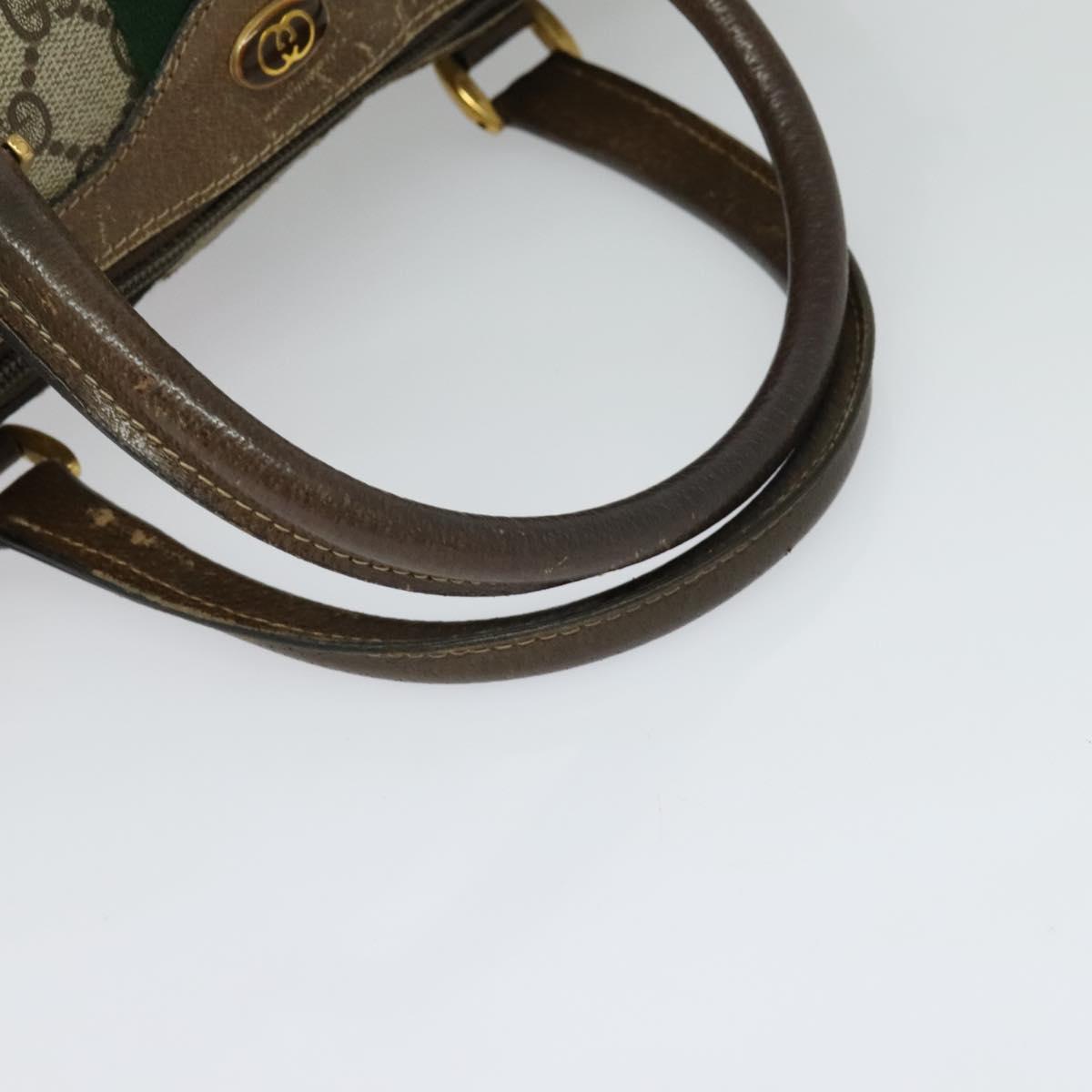 GG Supreme Web Sherry Line Hand Bag PVC Beige Red