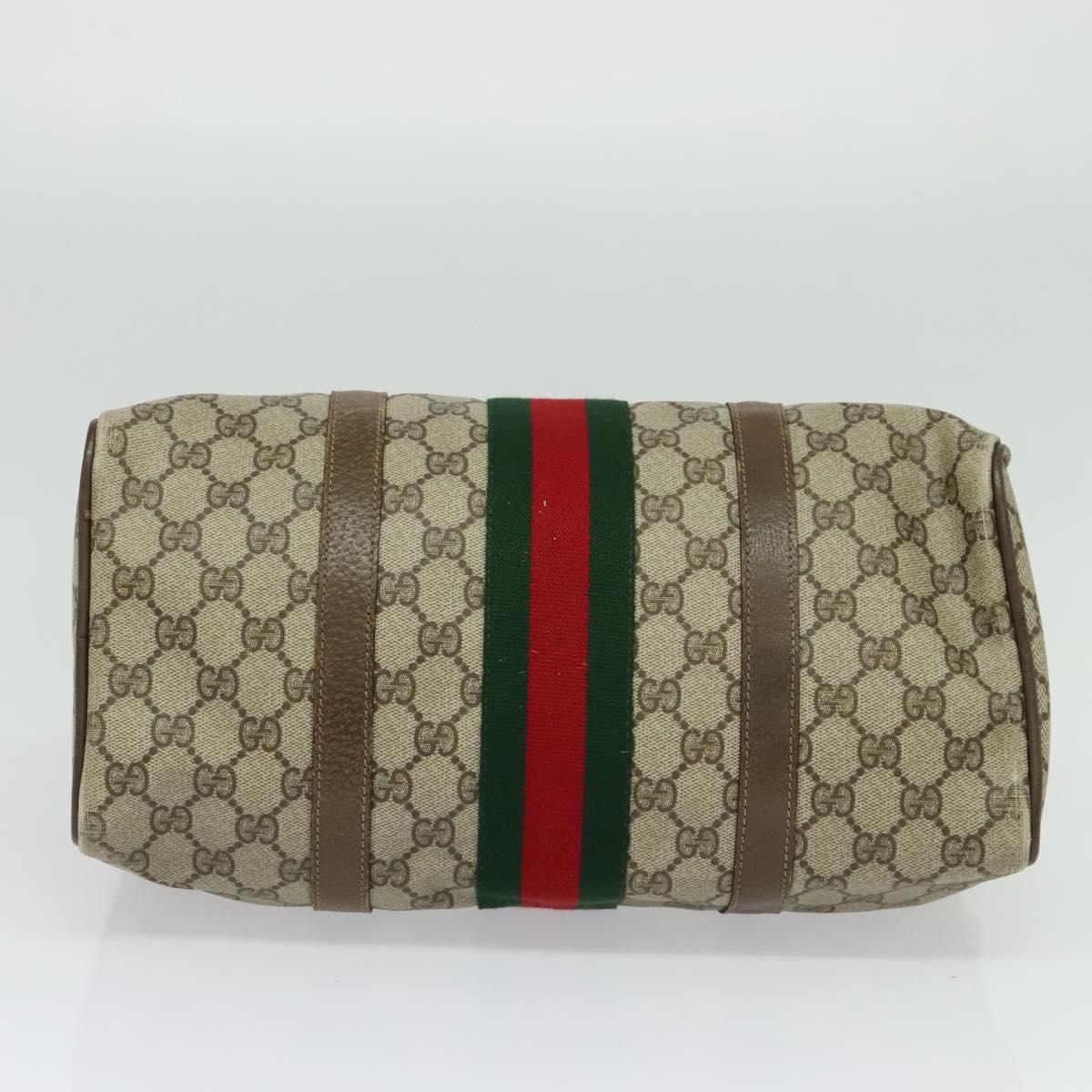 GG Supreme Web Sherry Line Hand Bag PVC Beige Red
