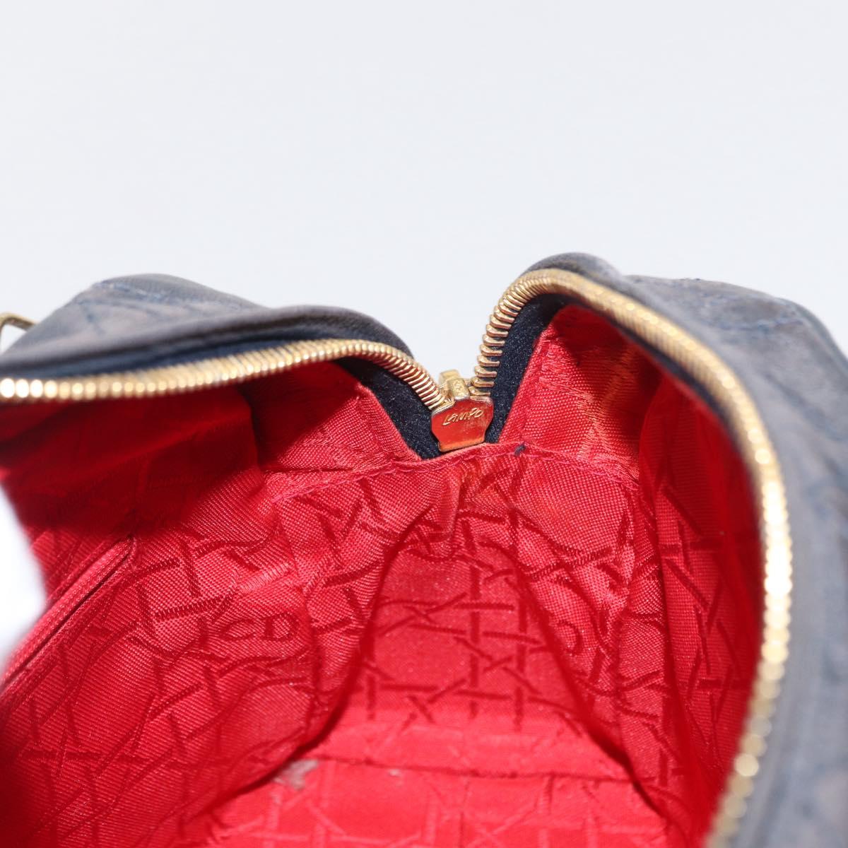 Lady Dior Hand Bag Lamb Skin Navy Gold