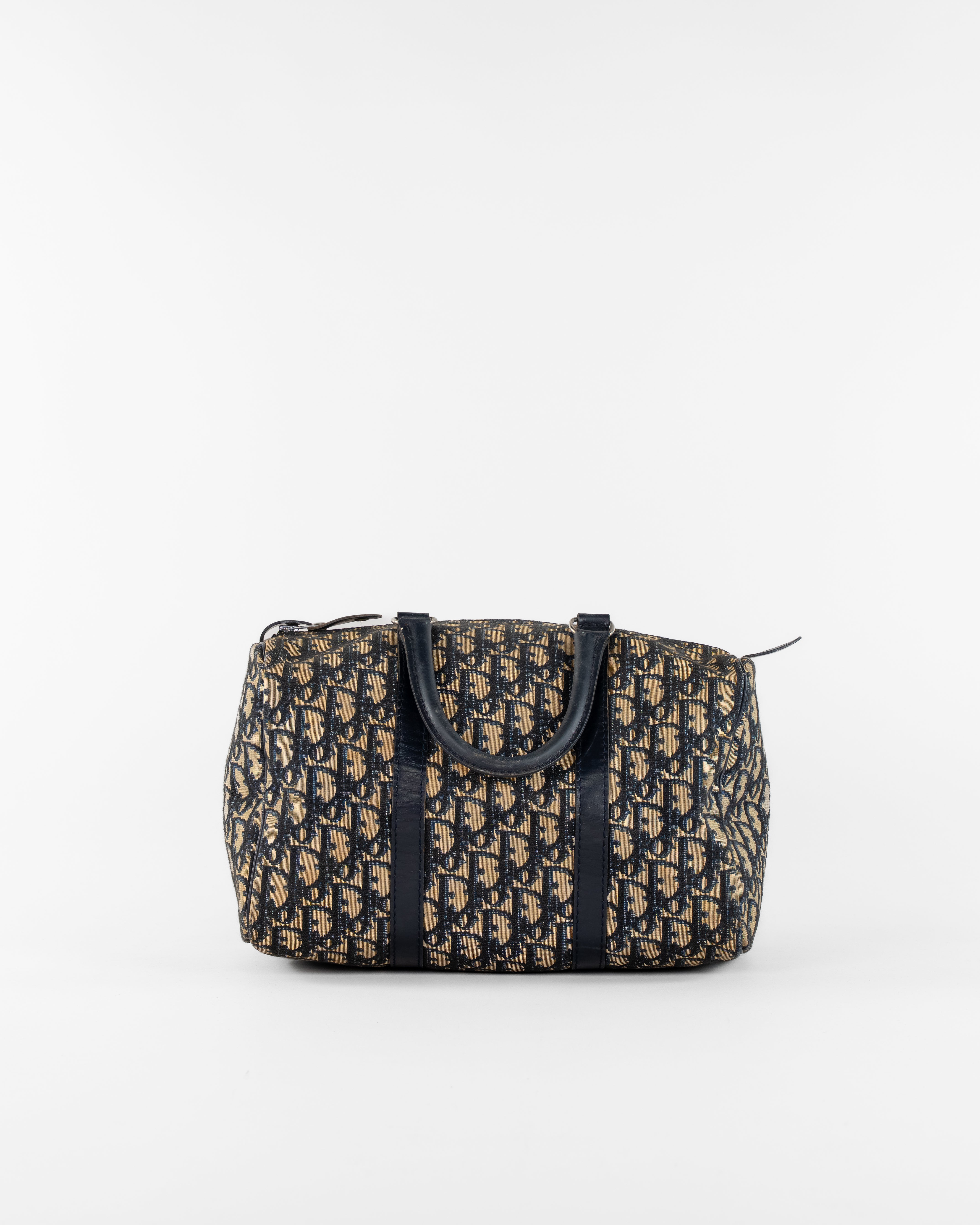 Trotter Canvas Hand Bag Navy Silver