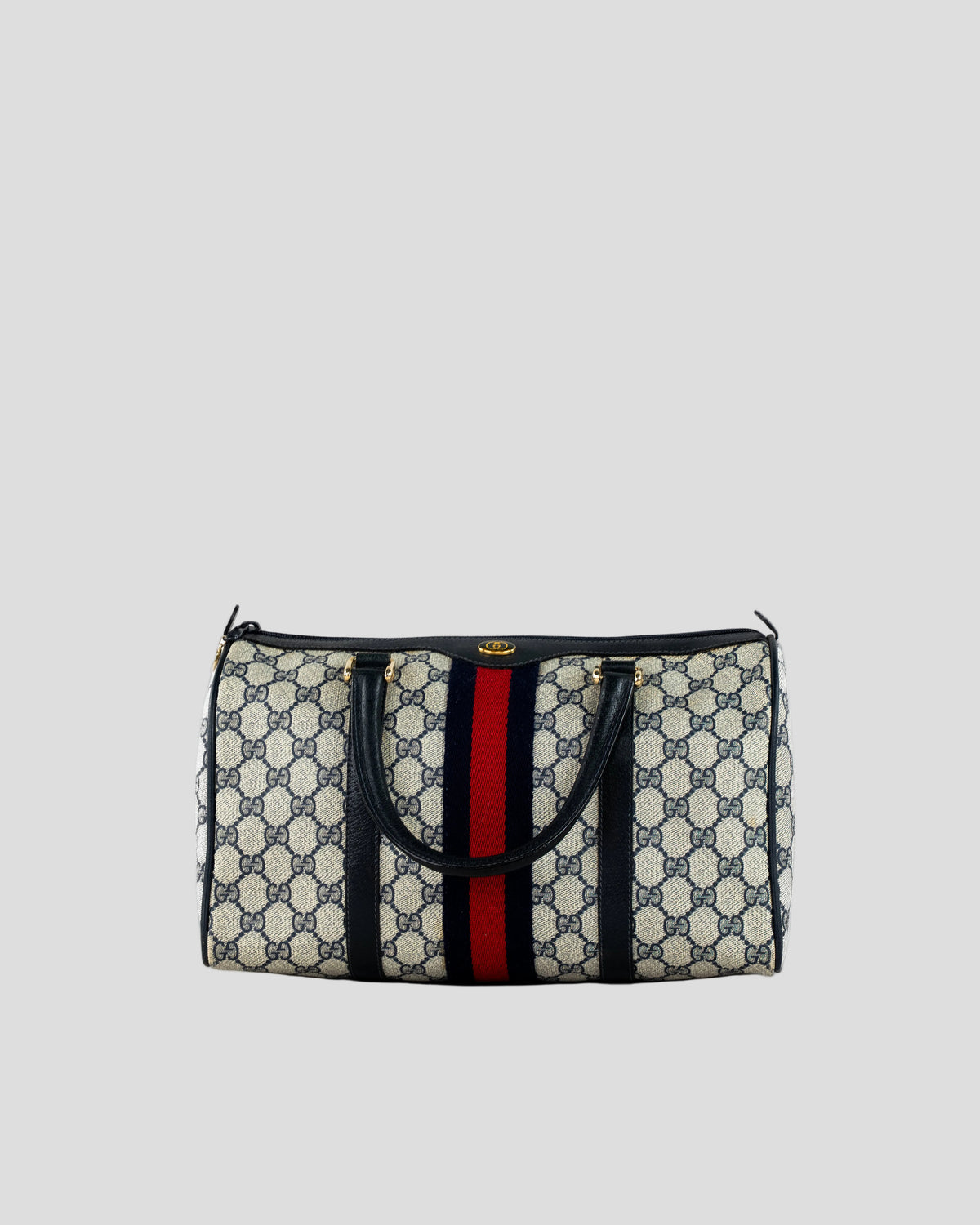 GG Supreme Sherry Line Hand Bag PVC Navy Gold