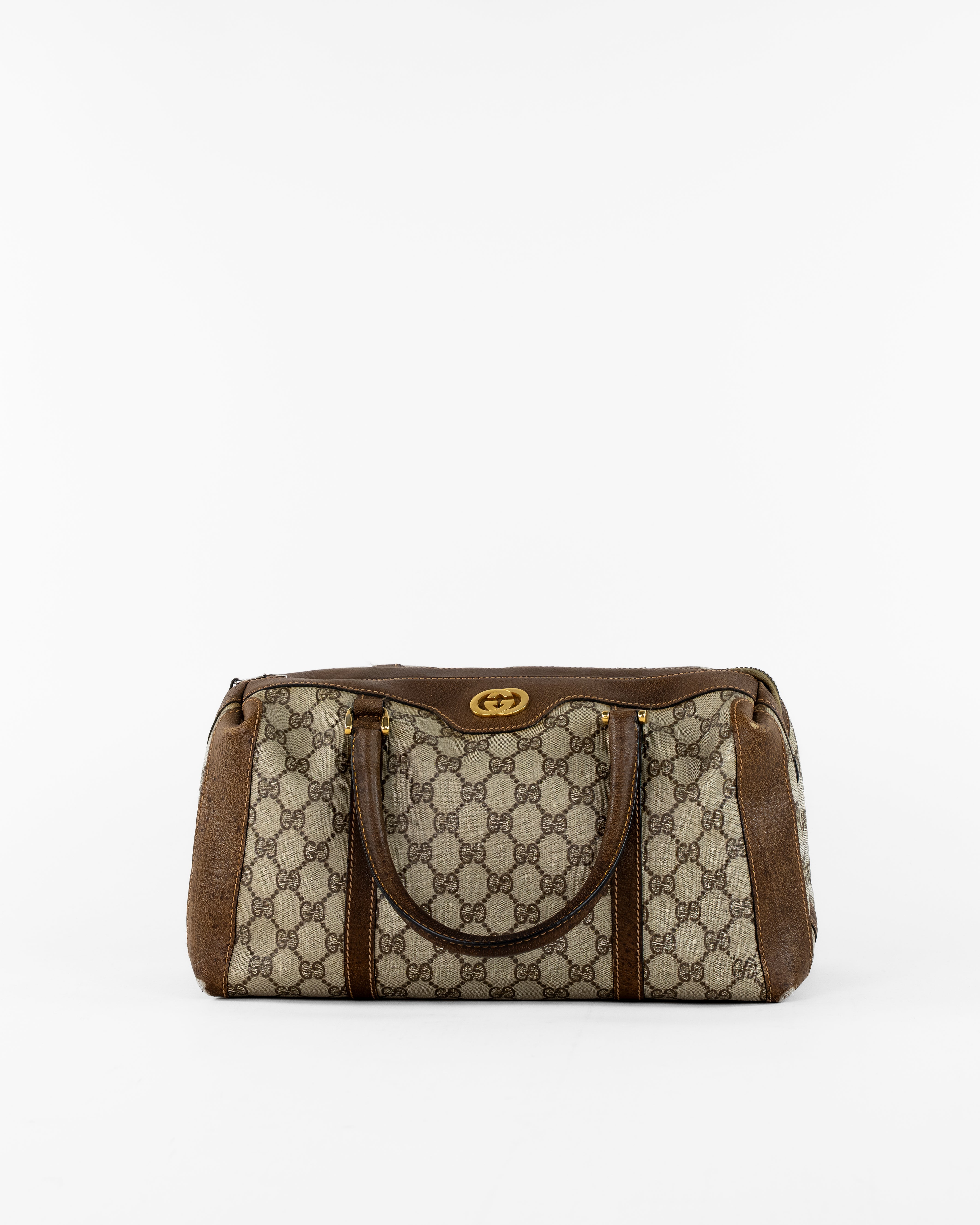 GG Supreme Boston Bag PVC Beige Gold