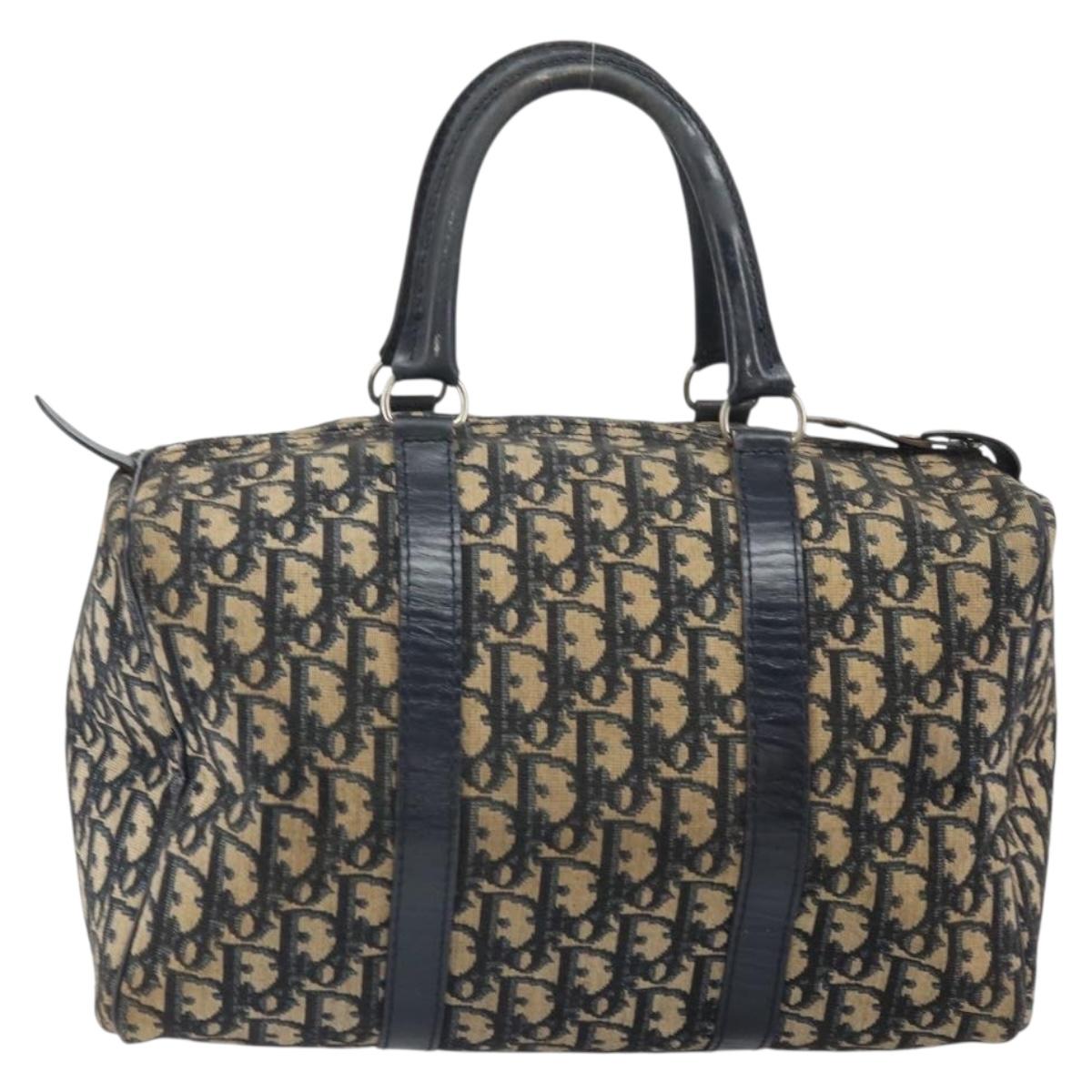 Trotter Canvas Hand Bag Navy Silver