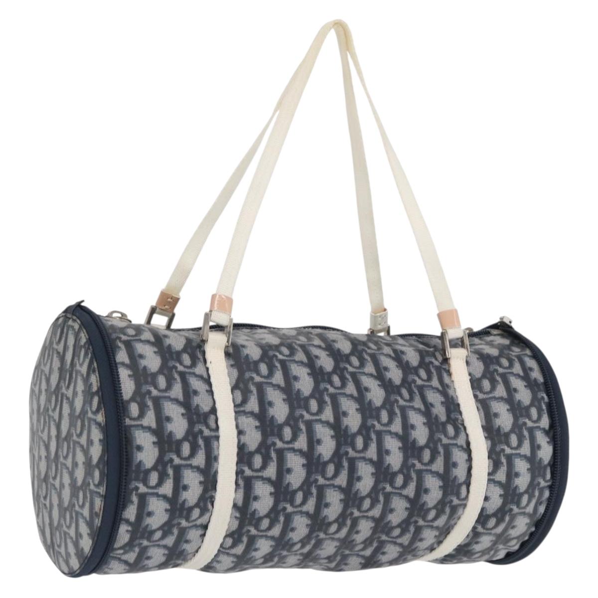 Trotter Canvas Hand Bag Navy Silver