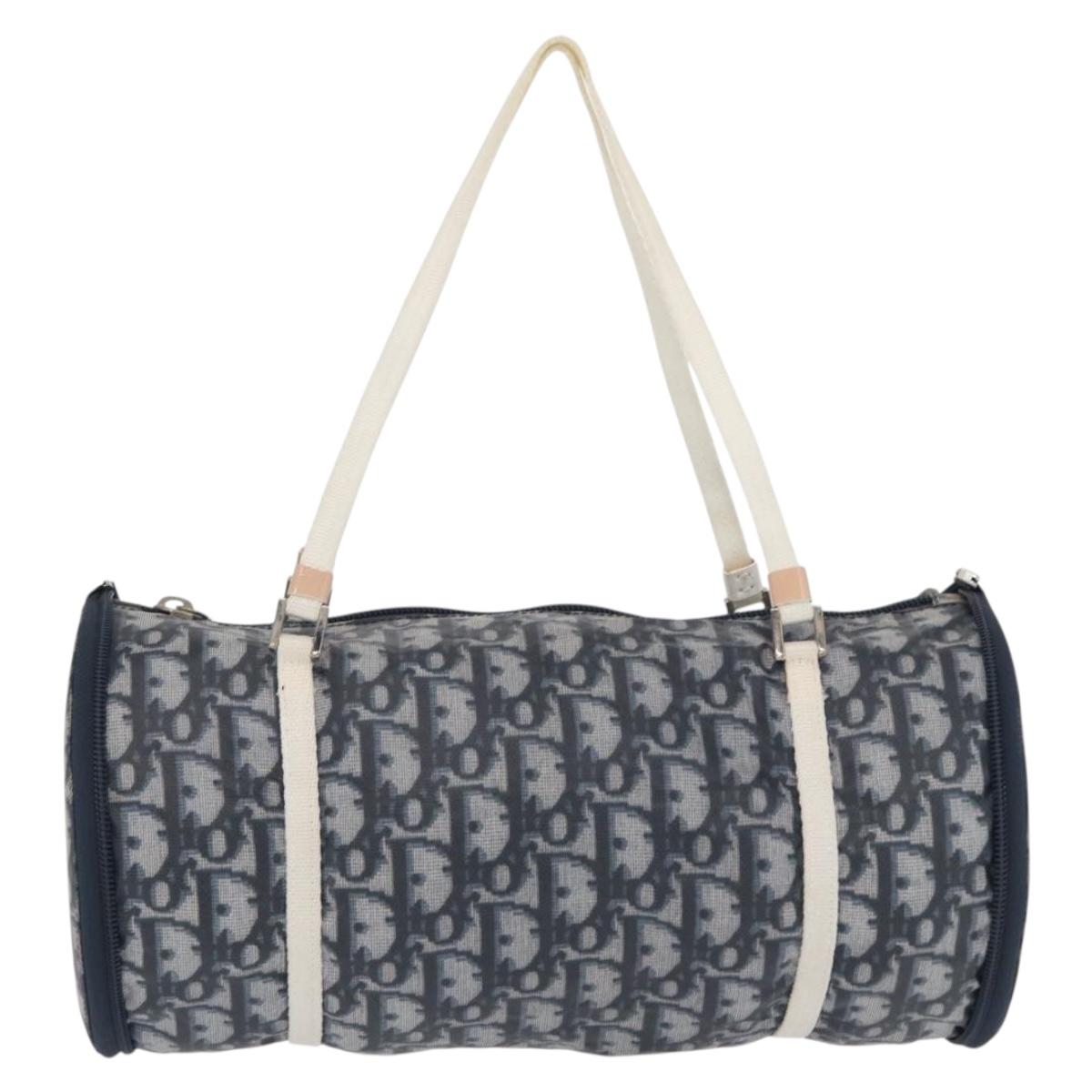 Trotter Canvas Hand Bag Navy Silver