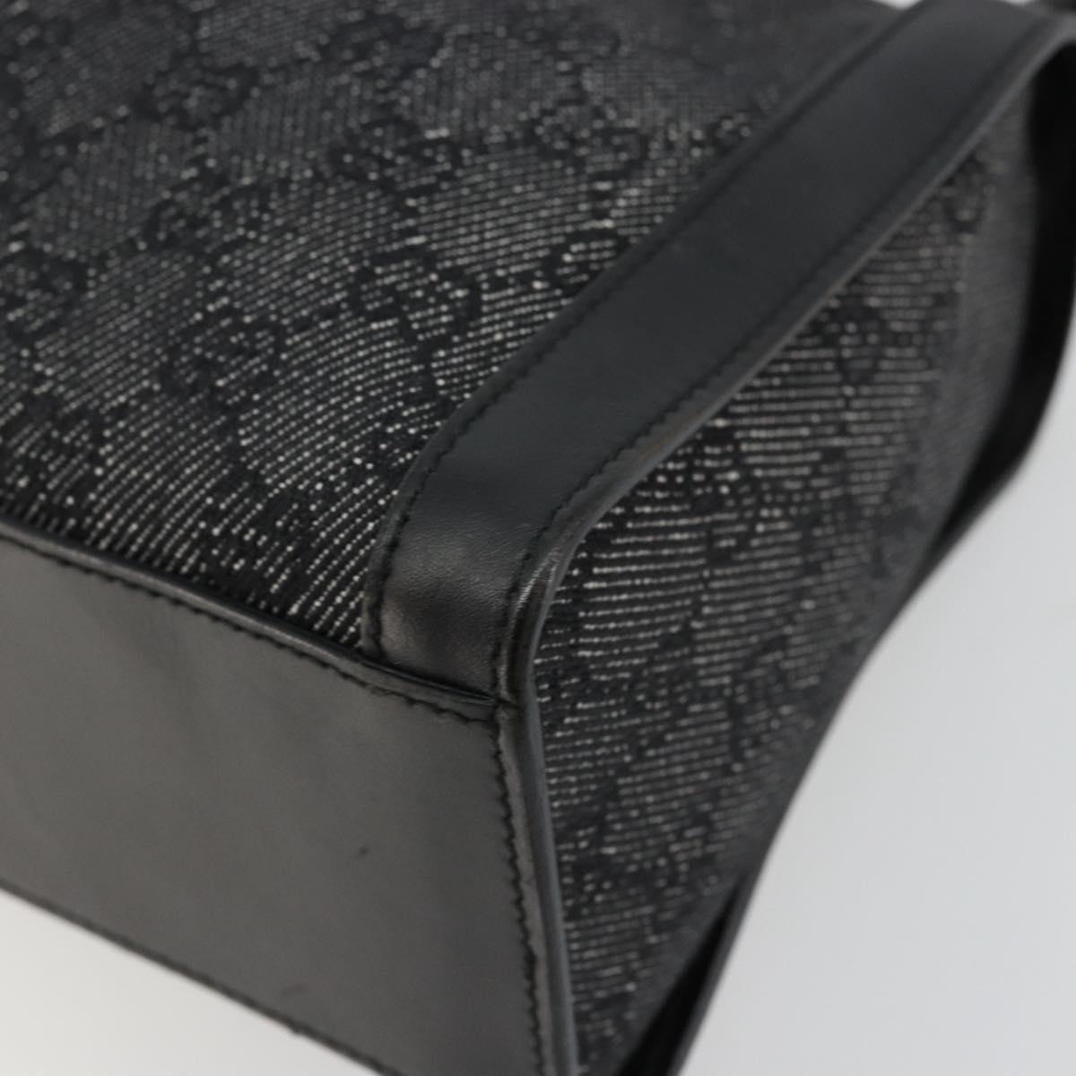 GG Canvas Shoulder Bag Black Gold