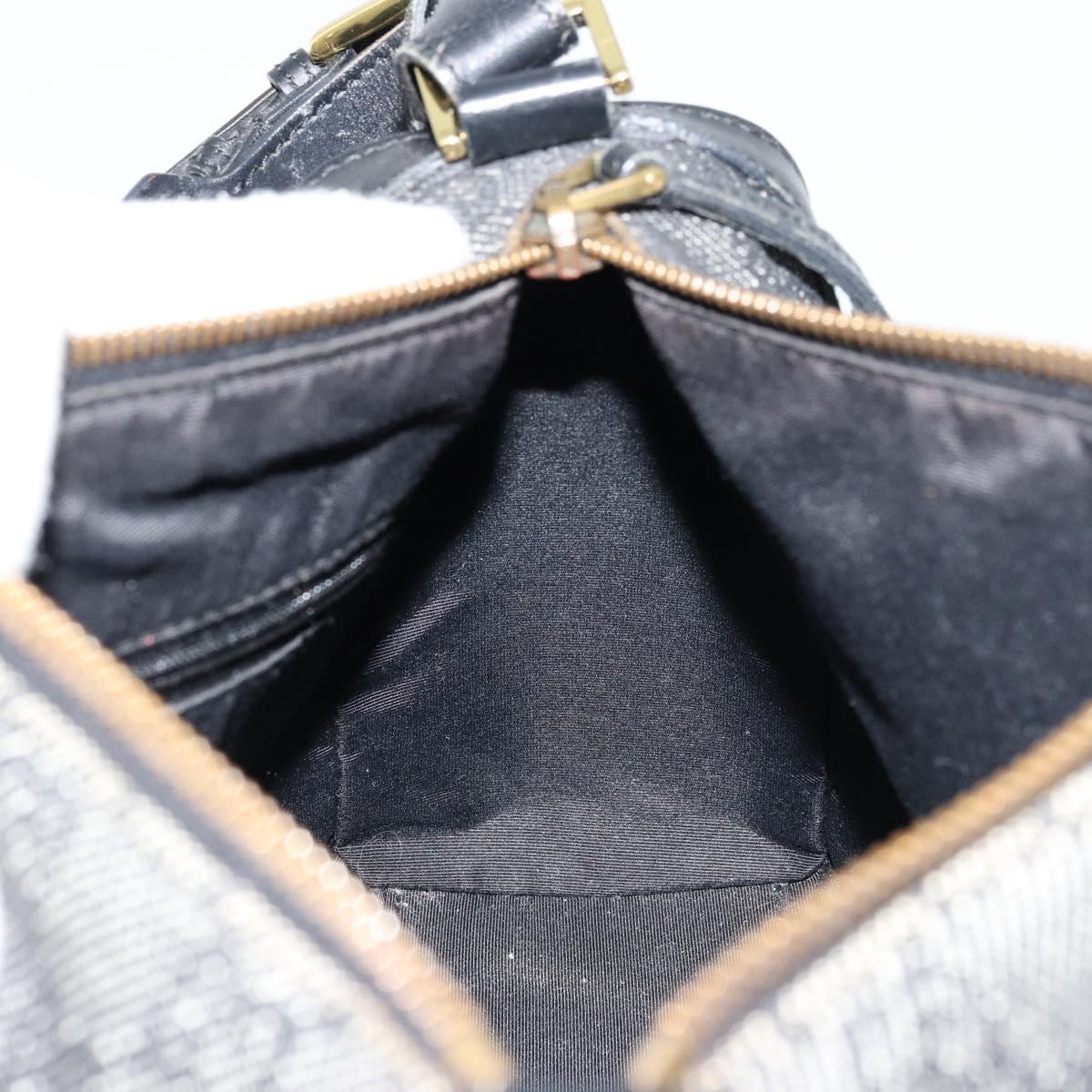 GG Canvas Shoulder Bag Black Gold