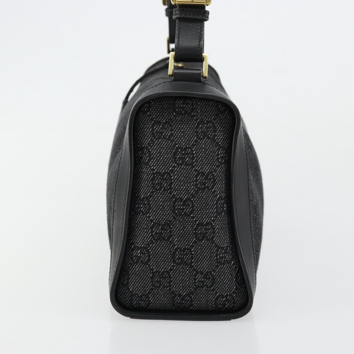 GG Canvas Shoulder Bag Black Gold
