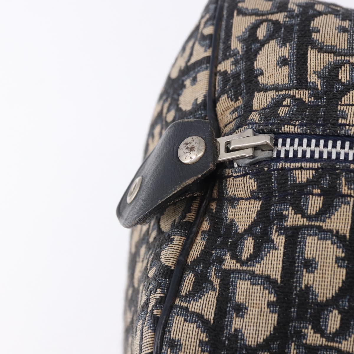 Trotter Canvas Boston Bag Navy Silver