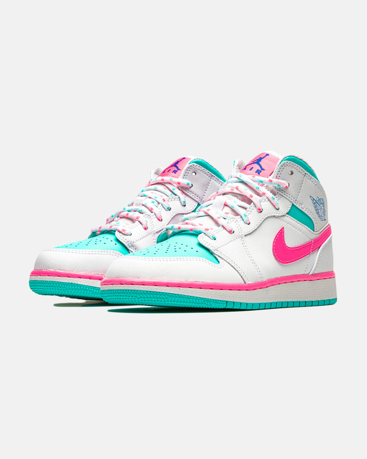 Jordan 1 "White Pink Green Soar" Mid