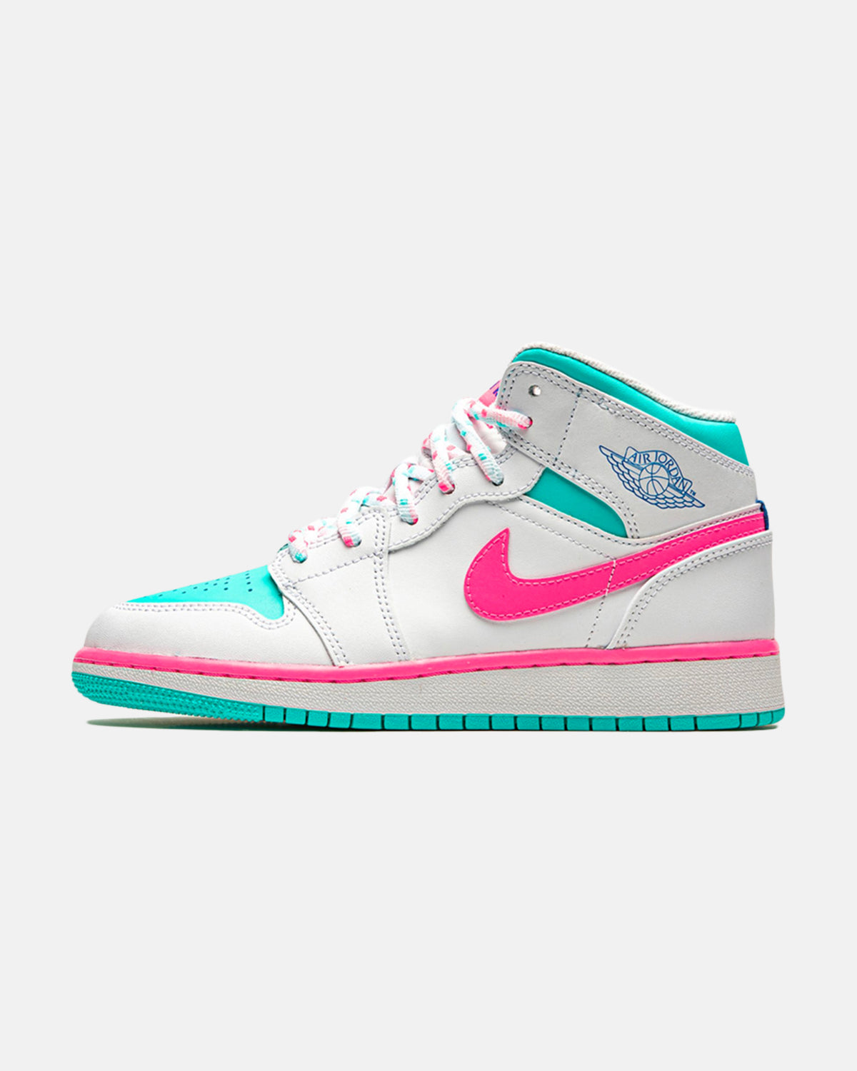 Jordan 1 "White Pink Green Soar" Mid