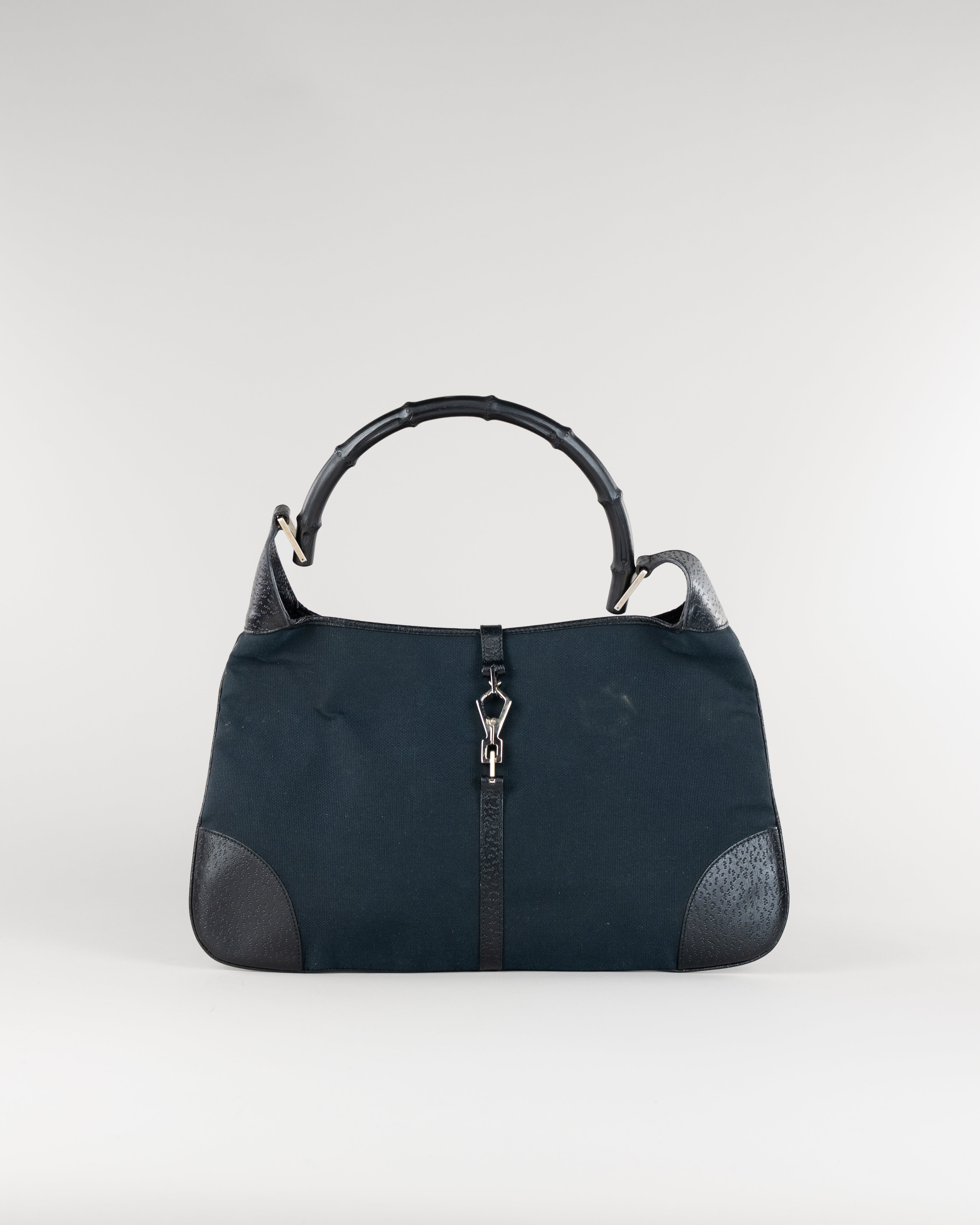 Hand Bag Bamboo Jackie Black Silver
