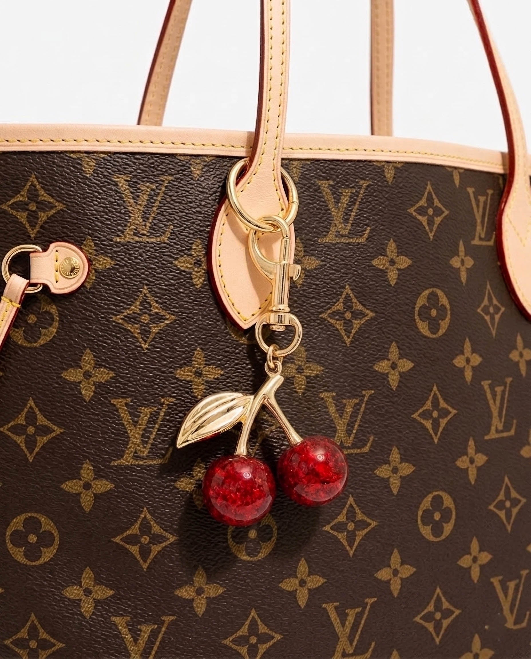 Glass Cherry Bag Charm