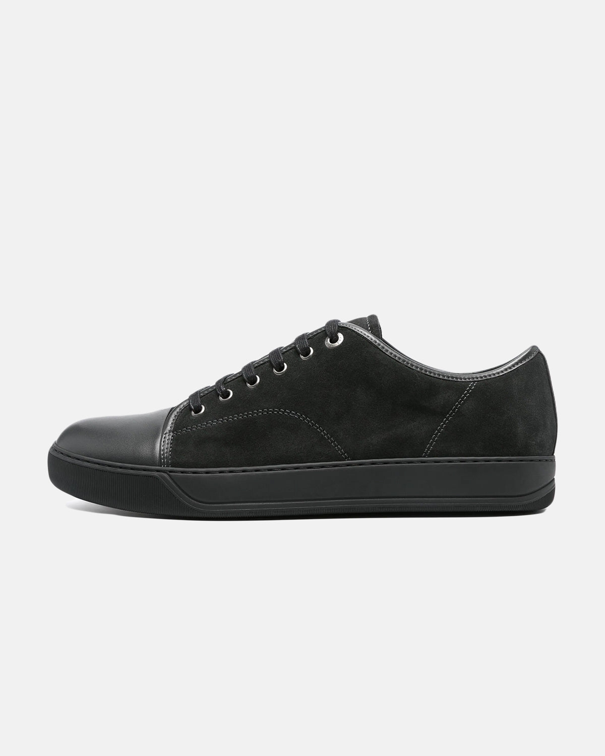 Lanvin Nappa Cap Toe Lanvin DBB1 Black Suede Sneaker