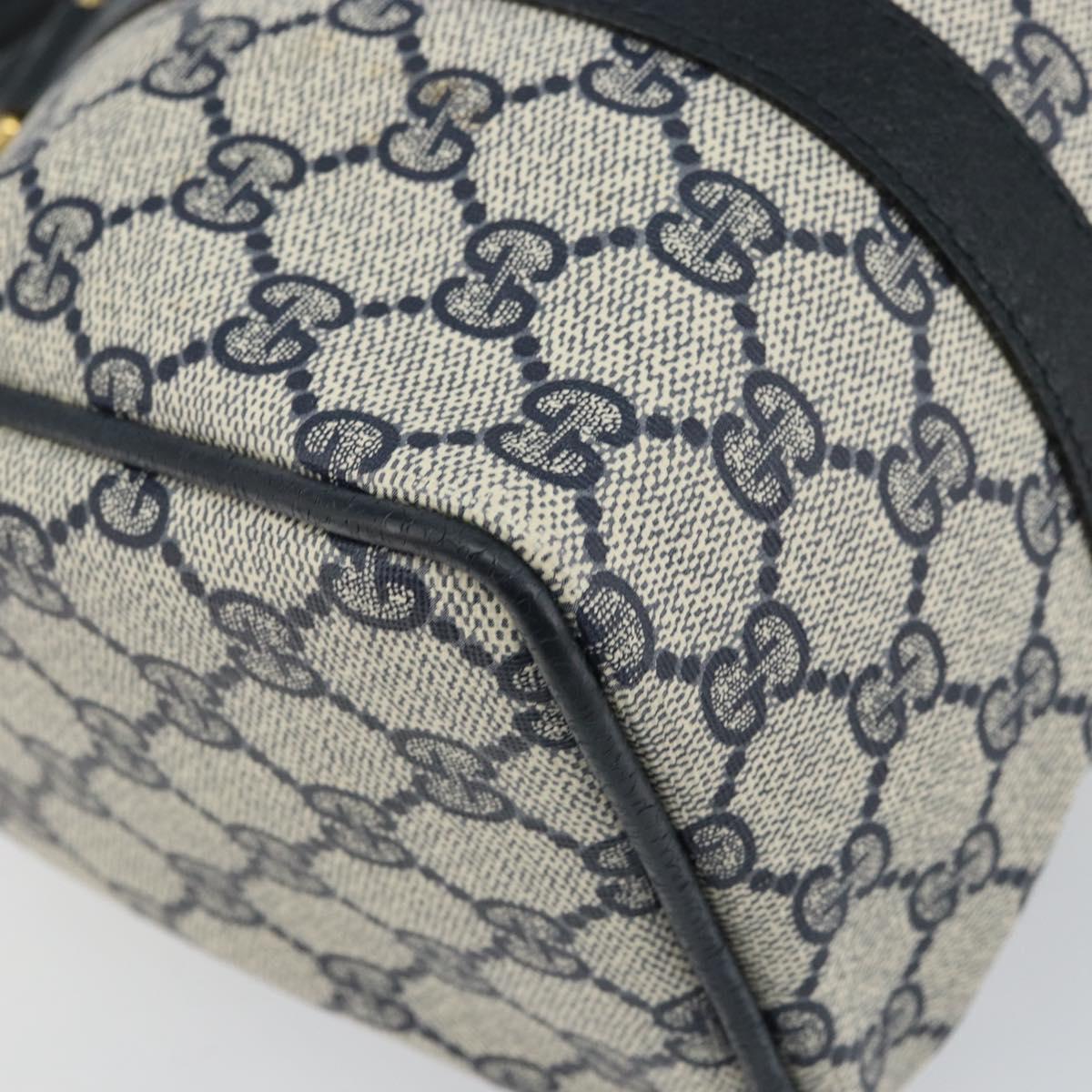 GG Supreme Sherry Line Hand Bag PVC Navy Gold Red