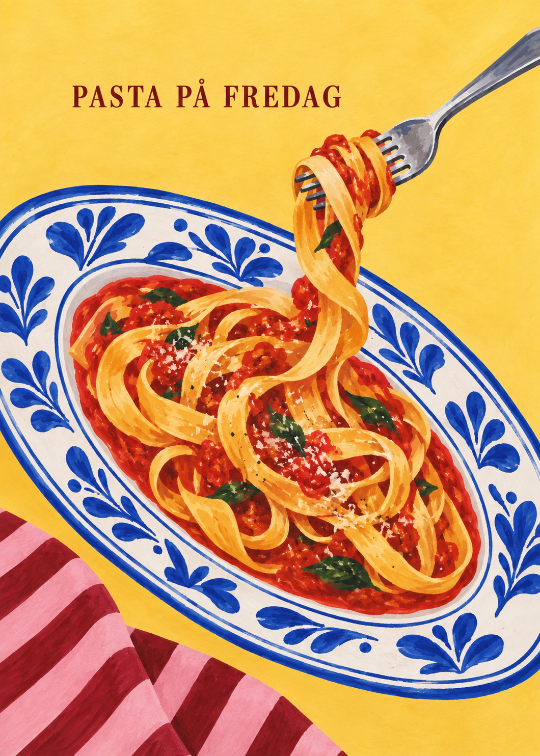 Pasta på fredag – poster från Kanva, motiv utan ram