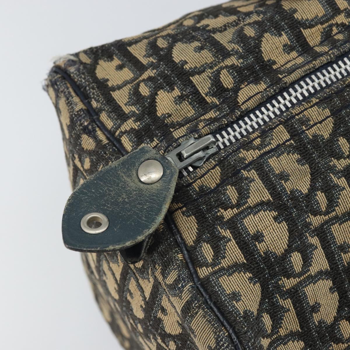 Trotter Canvas Boston Bag Navy Silver