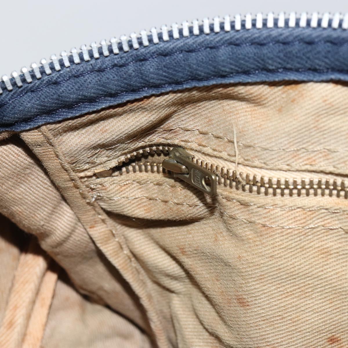 Trotter Canvas Boston Bag Navy Silver