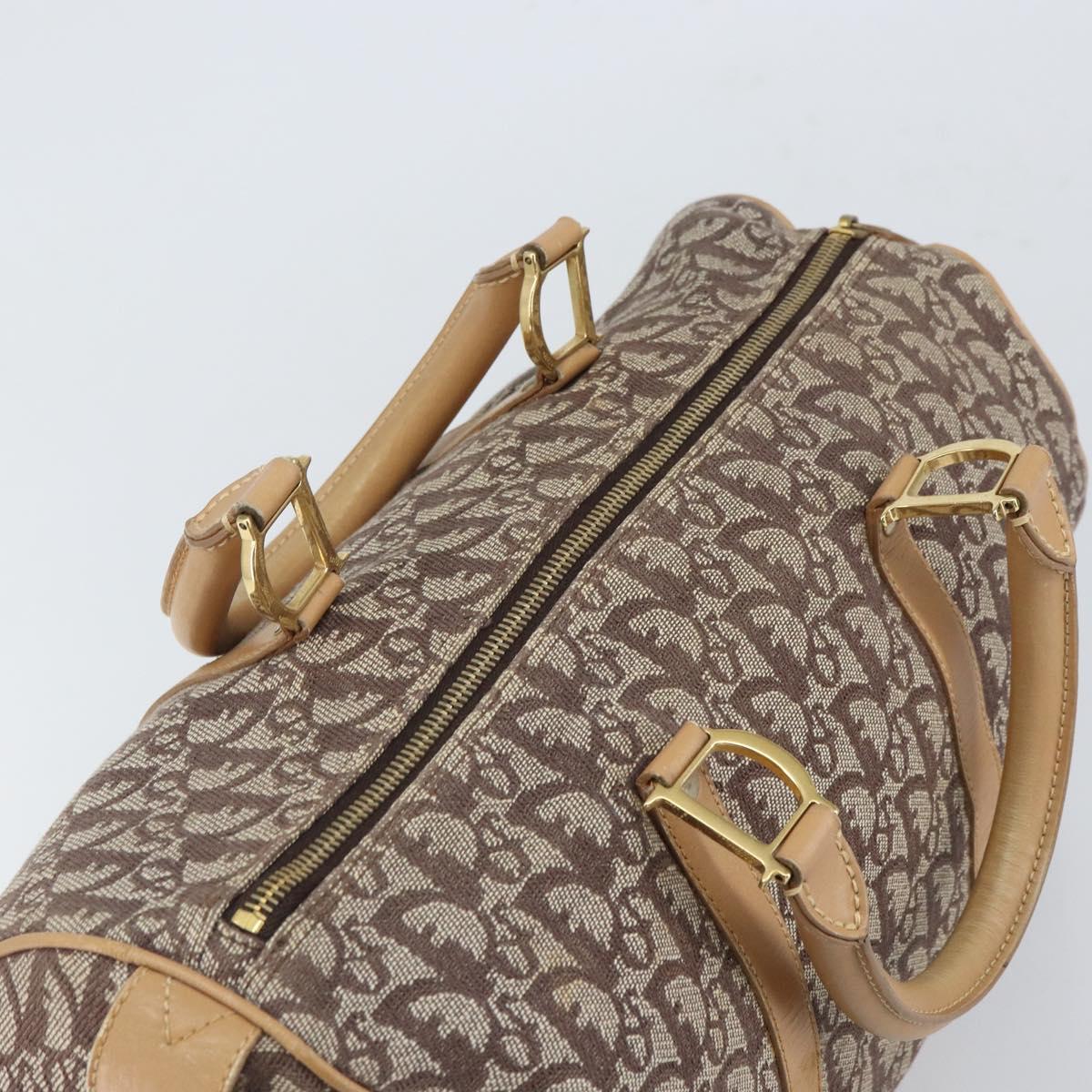 Trotter Canvas Boston Bag Brown Gold