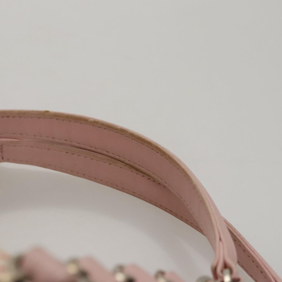 Trotter Canvas Romantic Hand Bag PVC Pink Silver