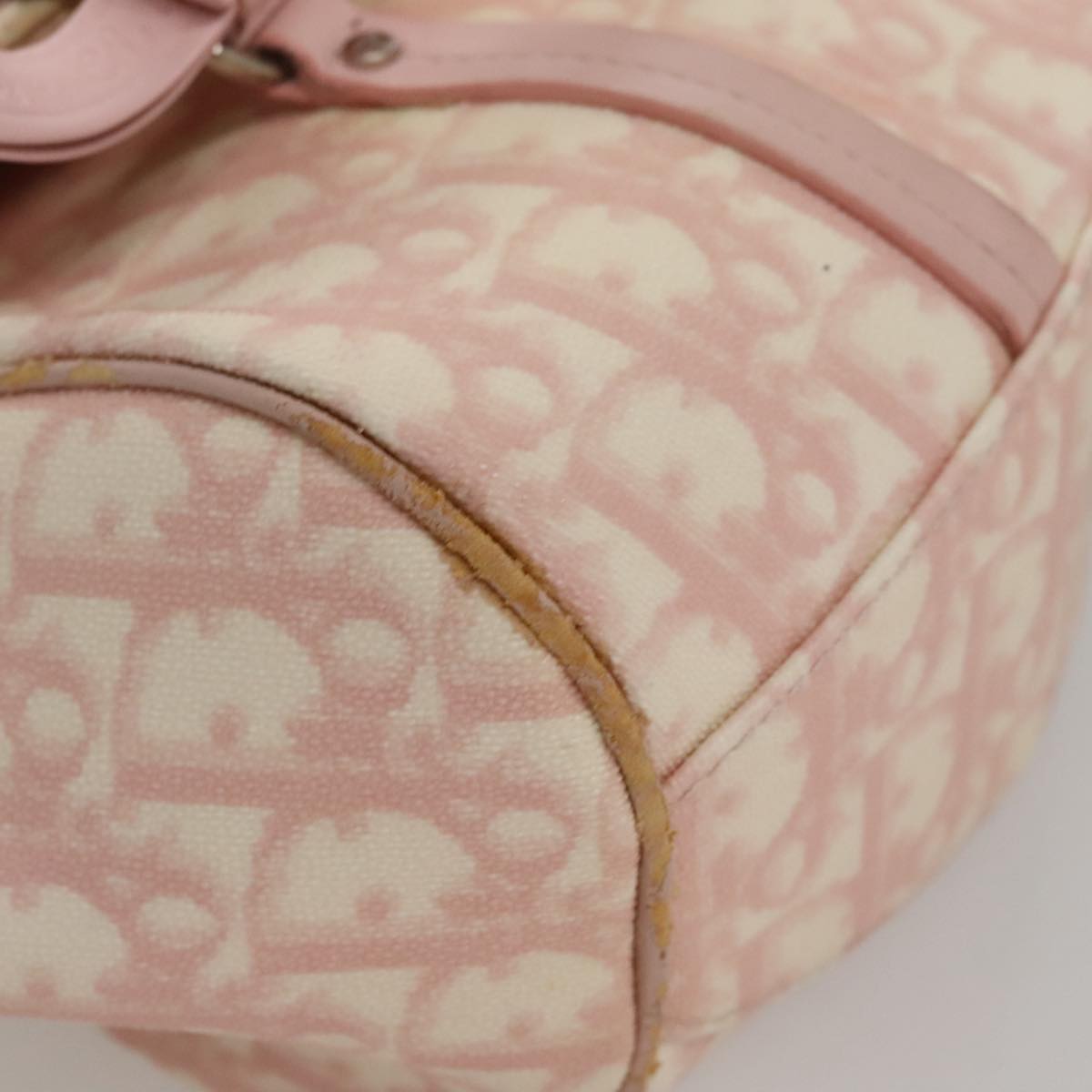 Trotter Canvas Romantic Hand Bag PVC Pink Silver