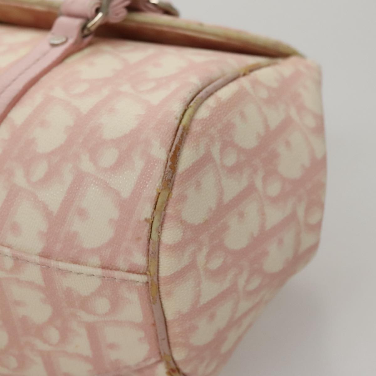 Trotter Canvas Romantic Hand Bag PVC Pink Silver