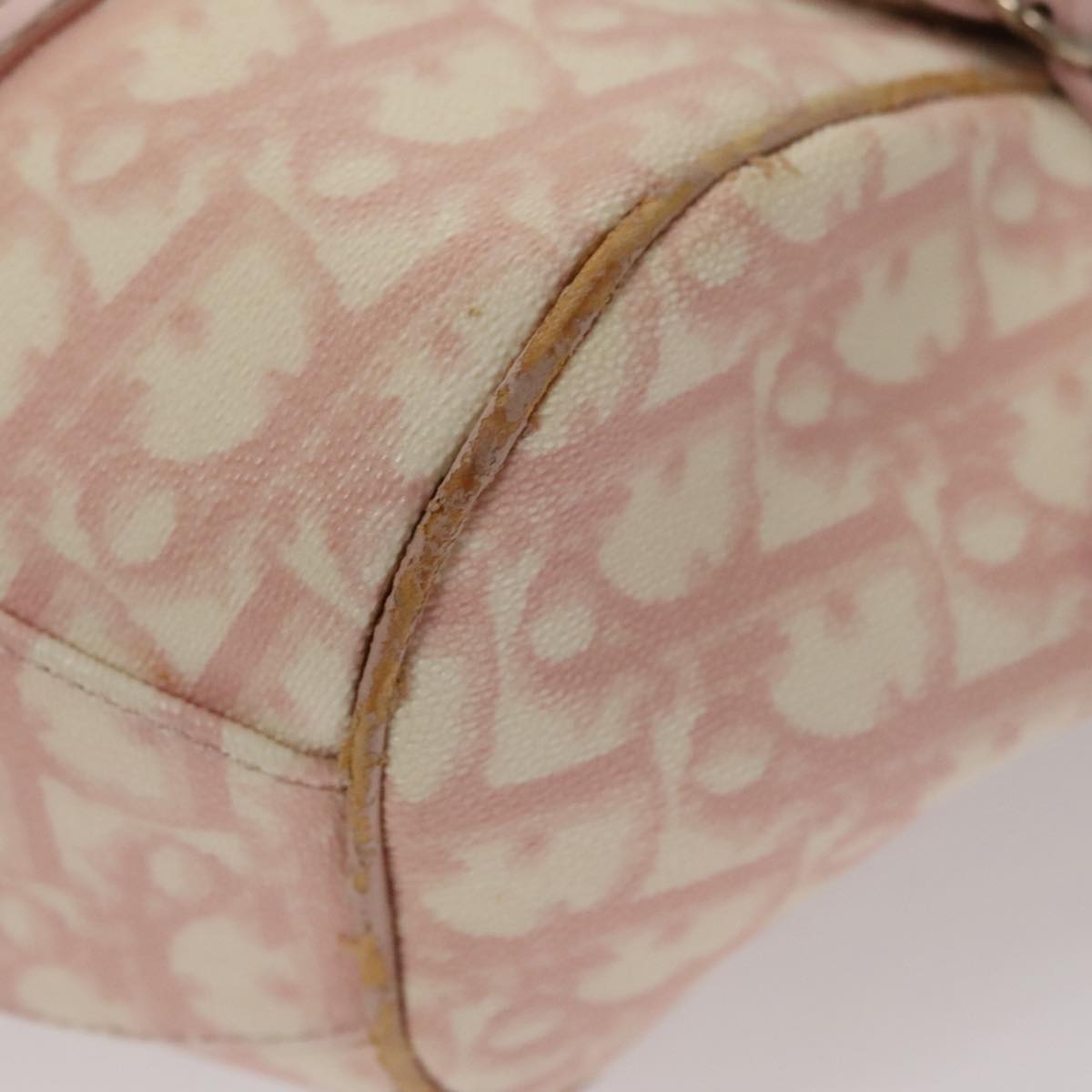 Trotter Canvas Romantic Hand Bag PVC Pink Silver