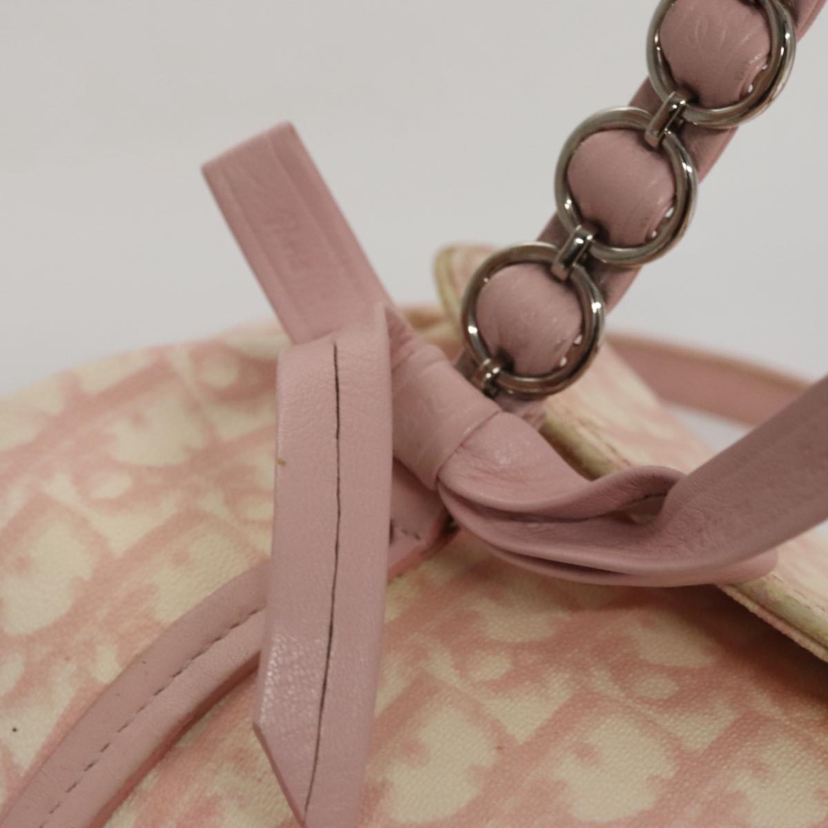Trotter Canvas Romantic Hand Bag PVC Pink Silver