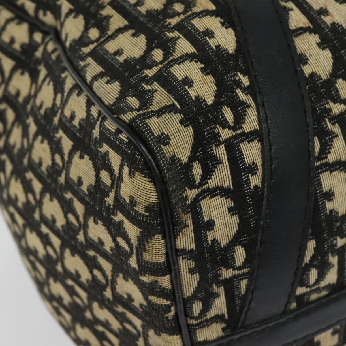 Christian Dior Christian Dior Trotter Canvas Boston Bag Black Gold