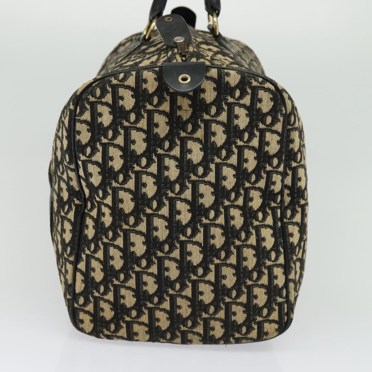 Christian Dior Christian Dior Trotter Canvas Boston Bag Black Gold