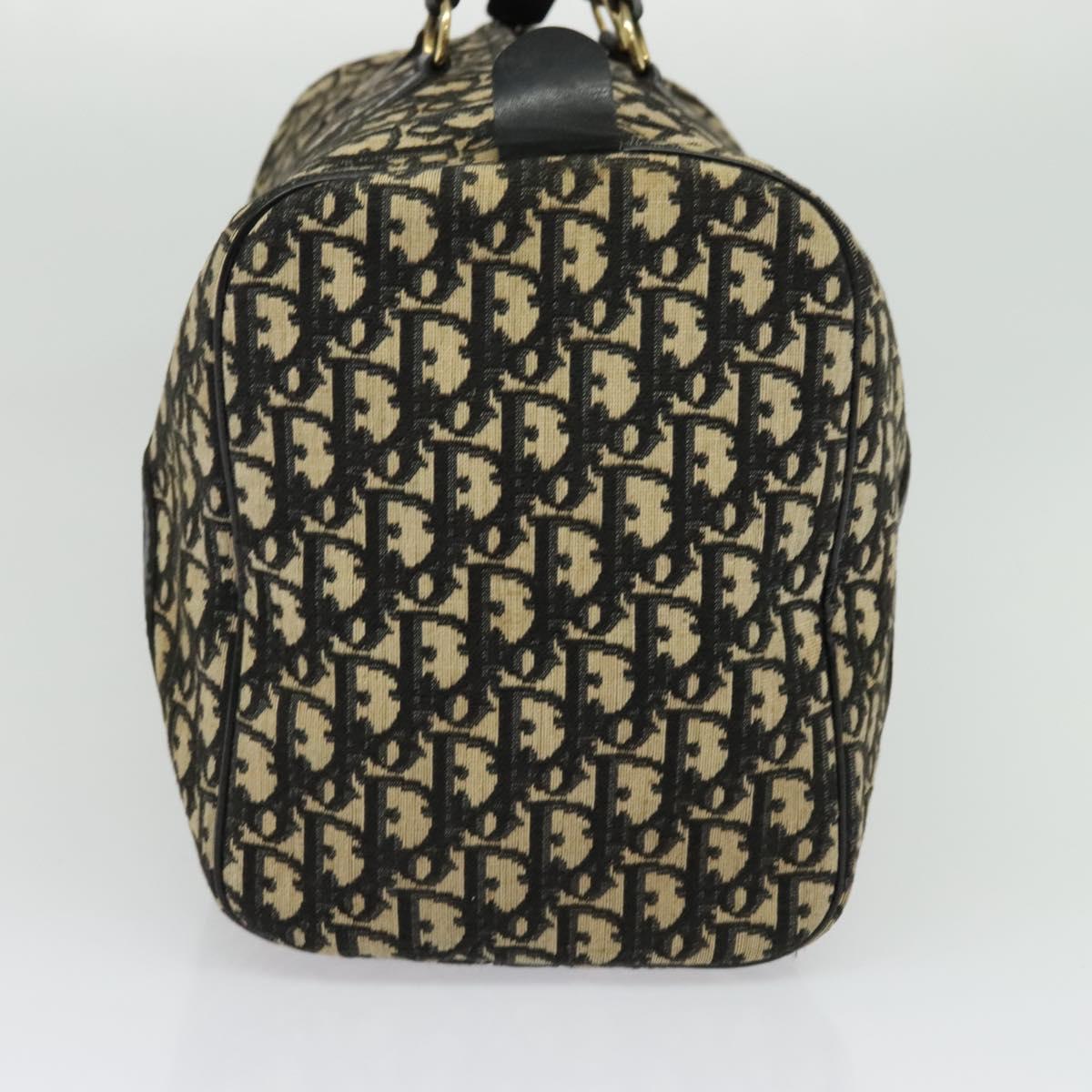 Christian Dior Christian Dior Trotter Canvas Boston Bag Black Gold