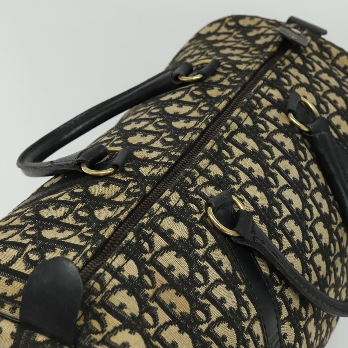 Christian Dior Christian Dior Trotter Canvas Boston Bag Black Gold