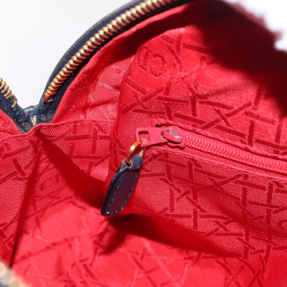 Lady Dior Hand Bag Lamb Skin Navy Gold