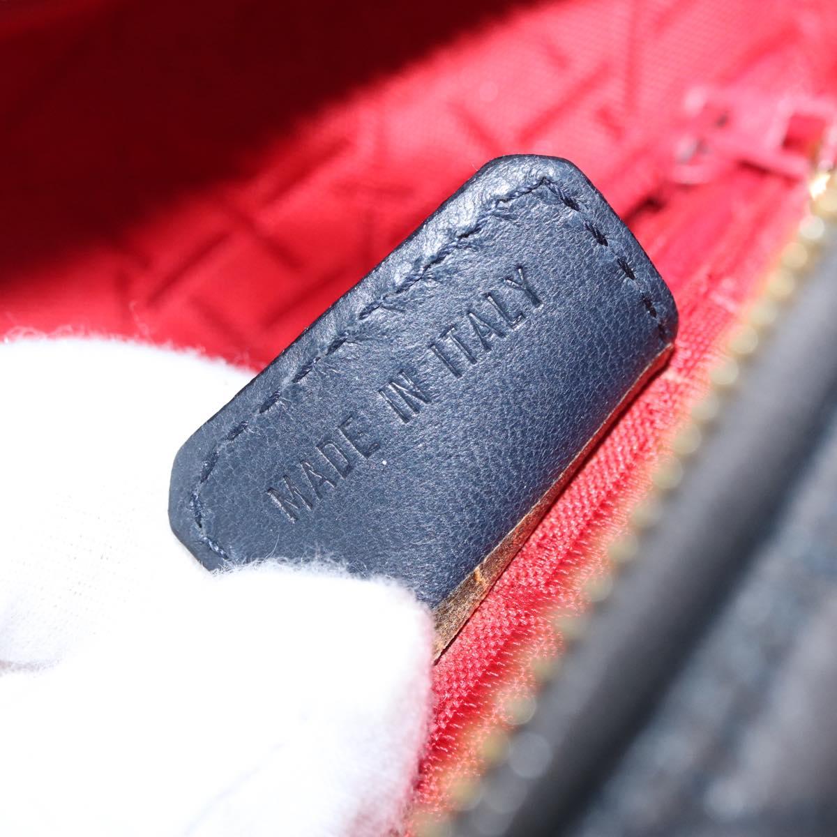 Lady Dior Hand Bag Lamb Skin Navy Gold