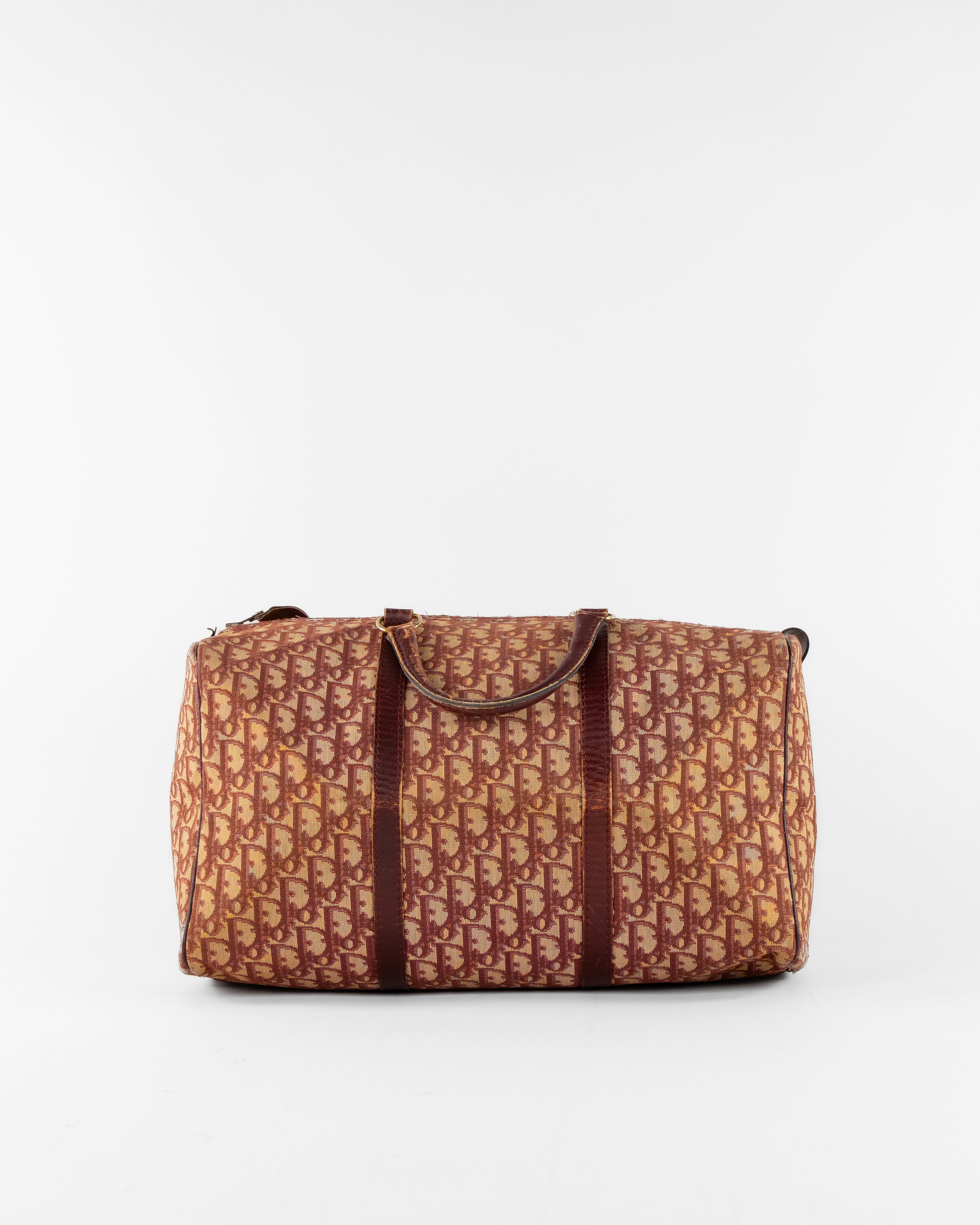 Trotter Canvas Boston Bag Red Silver