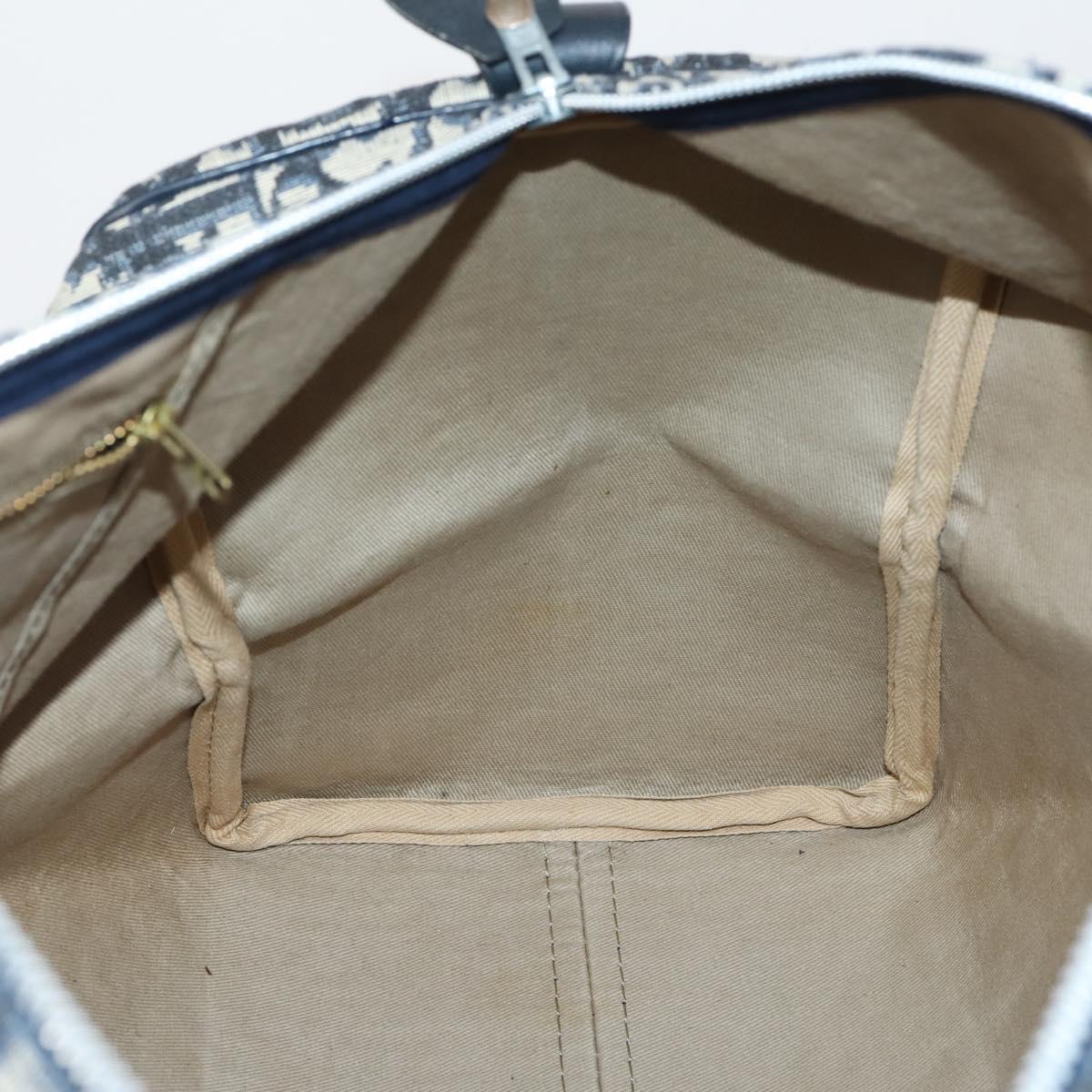 Trotter Canvas Boston Bag Navy Silver