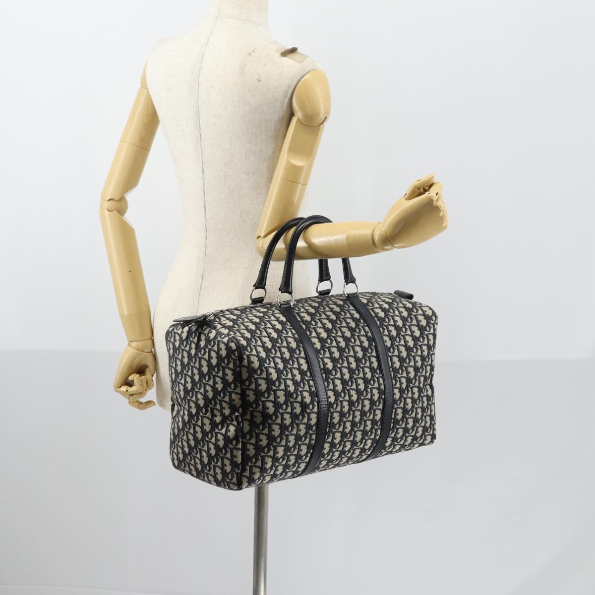 Trotter Canvas Boston Bag Navy Silver