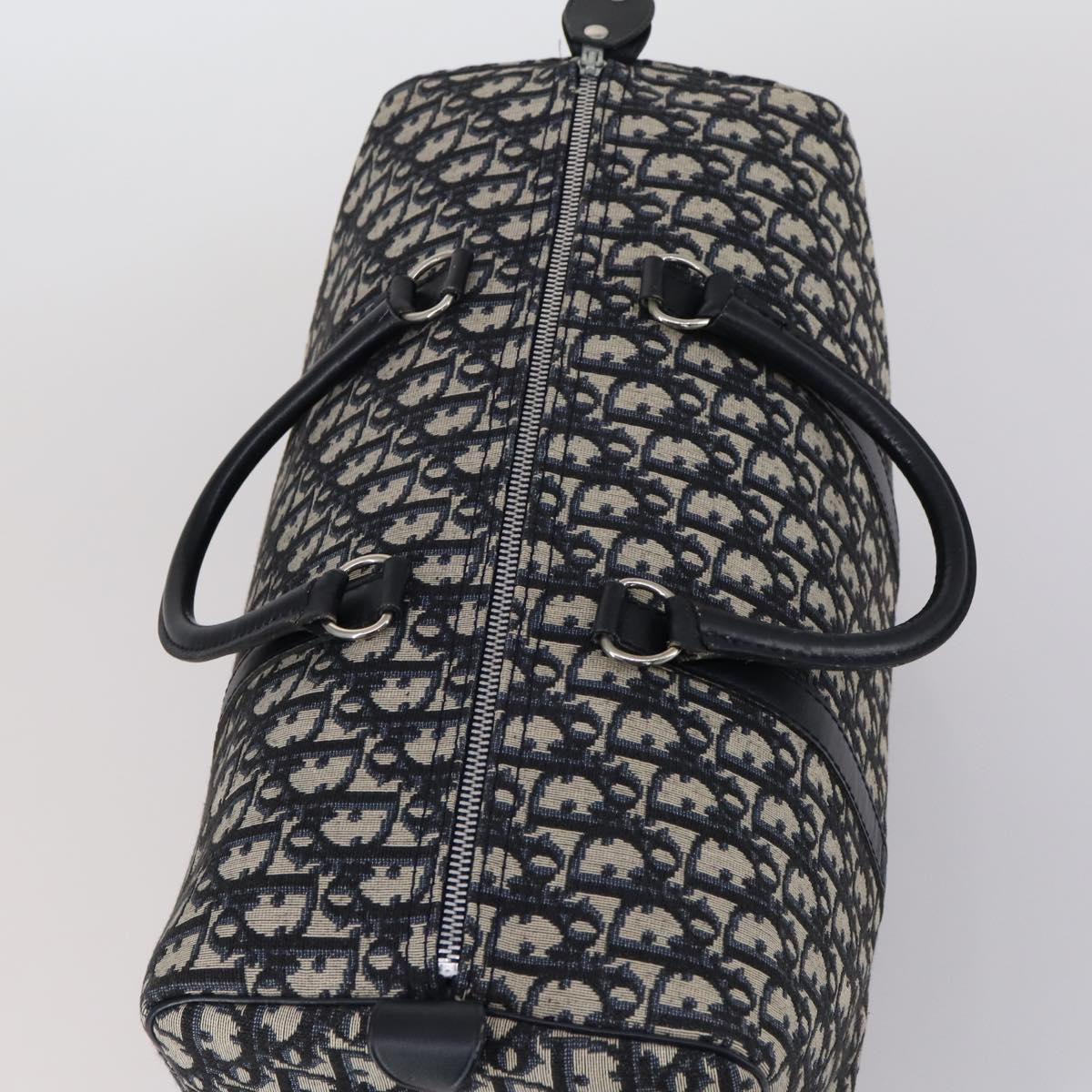 Trotter Canvas Boston Bag Navy Silver