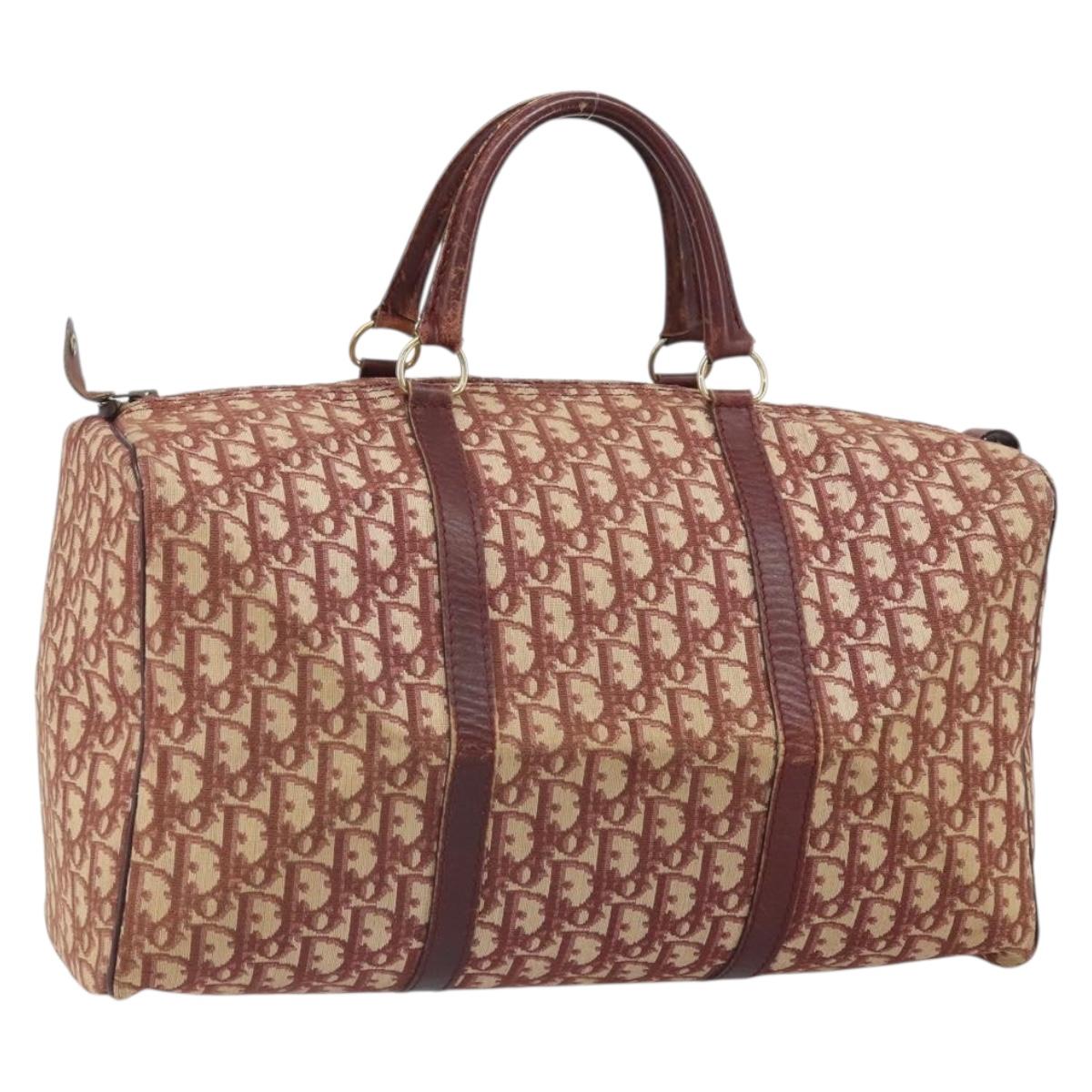 Trotter Canvas Boston Bag Red Silver