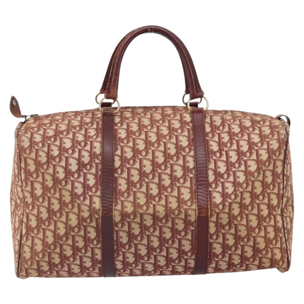 Trotter Canvas Boston Bag Red Silver