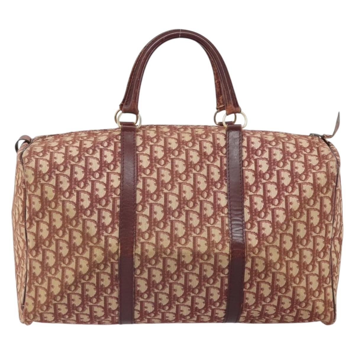 Trotter Canvas Boston Bag Red Silver